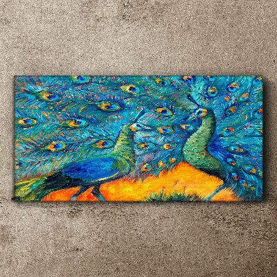 Obraz canvas Tancujúce pávy vo farebnom zobrazení
