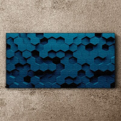 Obraz Canvas Geometrické šesťuholníky v odtieňoch modrej
