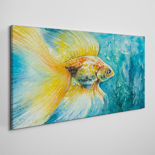 Obraz Canvas Zlatá rybka vo farebnej vode