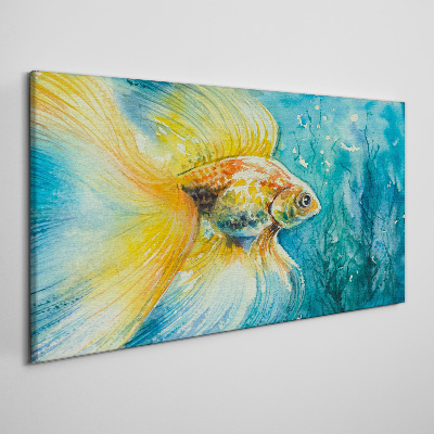 Obraz Canvas Zlatá rybka vo farebnej vode