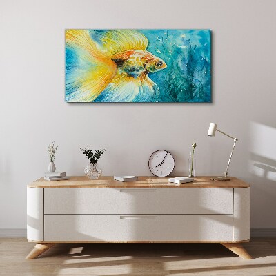 Obraz Canvas Zlatá rybka vo farebnej vode