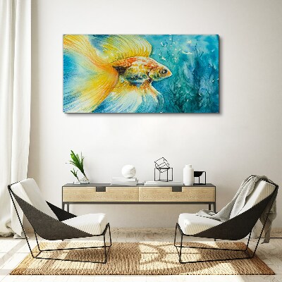 Obraz Canvas Zlatá rybka vo farebnej vode