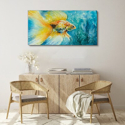 Obraz Canvas Zlatá rybka vo farebnej vode