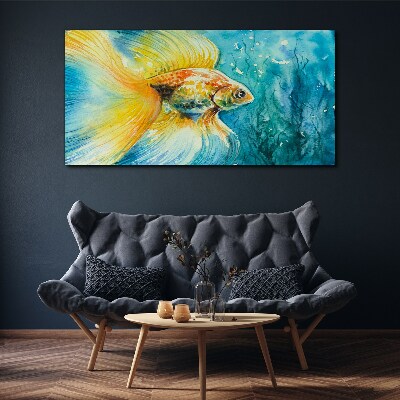 Obraz Canvas Zlatá rybka vo farebnej vode
