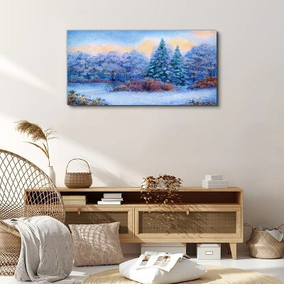 Obraz Canvas Zimná krajina v pastelových farbách
