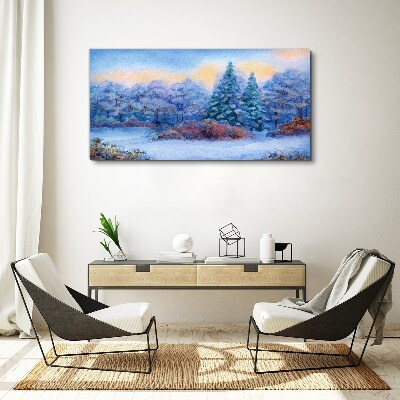 Obraz Canvas Zimná krajina v pastelových farbách