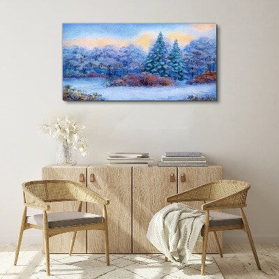 Obraz Canvas Zimná krajina v pastelových farbách