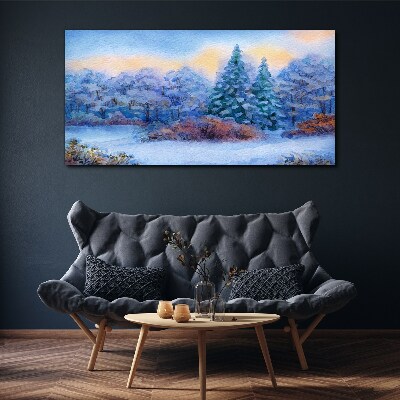 Obraz Canvas Zimná krajina v pastelových farbách