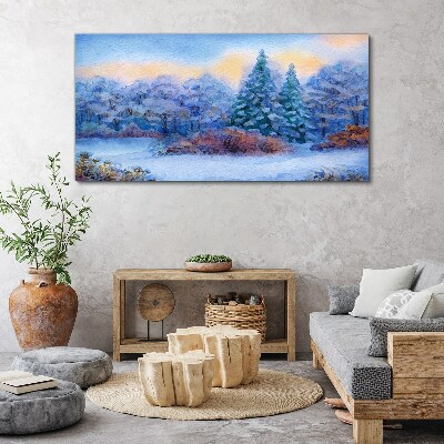 Obraz Canvas Zimná krajina v pastelových farbách