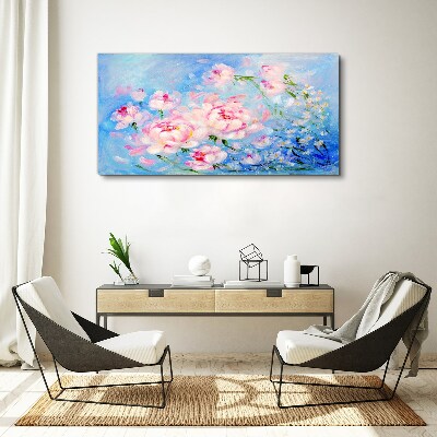 Obraz Canvas Kvetinová harmónia v modrej farbe