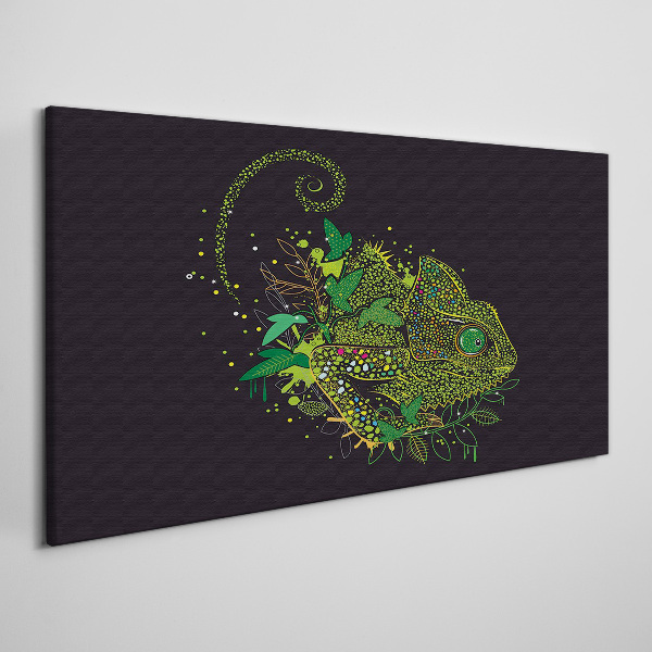 Obraz Canvas Chameleón v zelenom