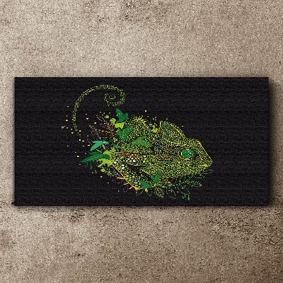 Obraz Canvas Chameleón v zelenom