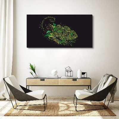 Obraz Canvas Chameleón v zelenom