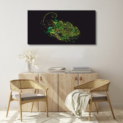 Obraz Canvas Chameleón v zelenom