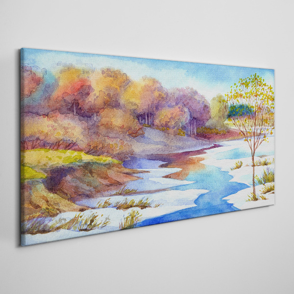 Obraz Canvas Jarná krajina pri rieke