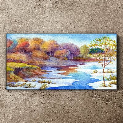 Obraz Canvas Jarná krajina pri rieke