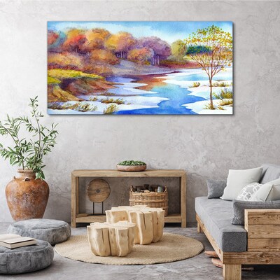 Obraz Canvas Jarná krajina pri rieke