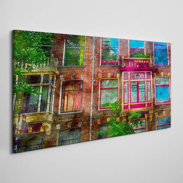 Obraz Canvas Farebné fasády amsterdamských nájomných domov
