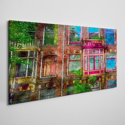 Obraz Canvas Farebné fasády amsterdamských nájomných domov