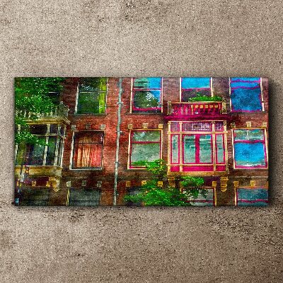 Obraz Canvas Farebné fasády amsterdamských nájomných domov