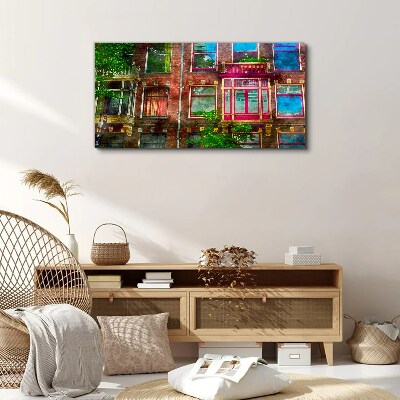 Obraz Canvas Farebné fasády amsterdamských nájomných domov