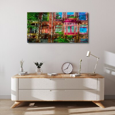 Obraz Canvas Farebné fasády amsterdamských nájomných domov