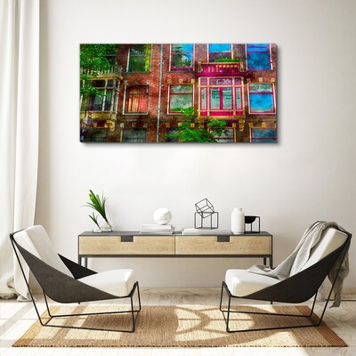 Obraz Canvas Farebné fasády amsterdamských nájomných domov