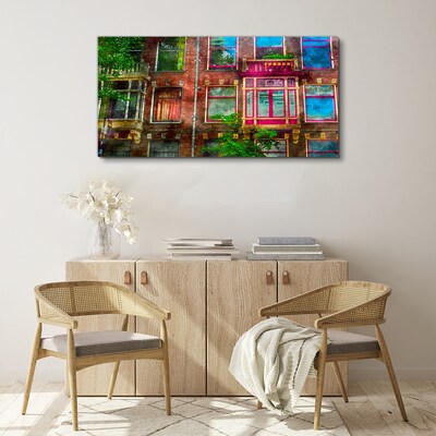 Obraz Canvas Farebné fasády amsterdamských nájomných domov