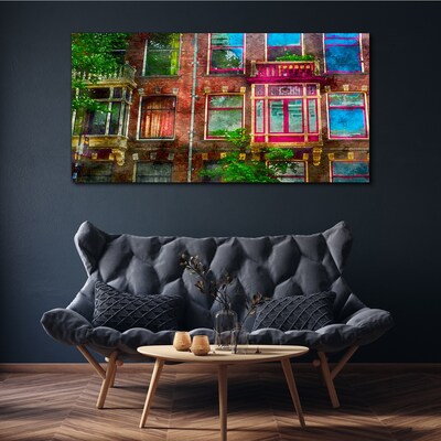 Obraz Canvas Farebné fasády amsterdamských nájomných domov