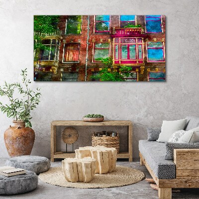Obraz Canvas Farebné fasády amsterdamských nájomných domov