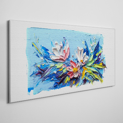 Obraz Canvas Kvetinová krajina v odtieňoch modrej