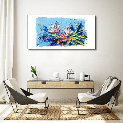 Obraz Canvas Kvetinová krajina v odtieňoch modrej