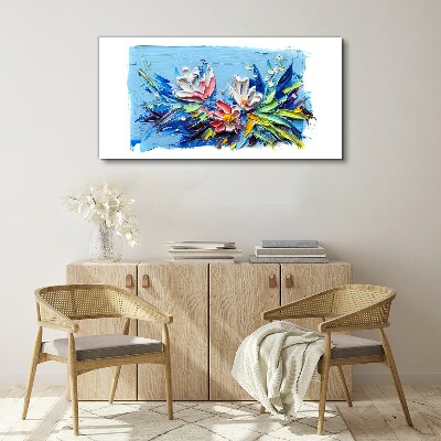 Obraz Canvas Kvetinová krajina v odtieňoch modrej