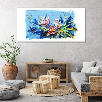 Obraz Canvas Kvetinová krajina v odtieňoch modrej