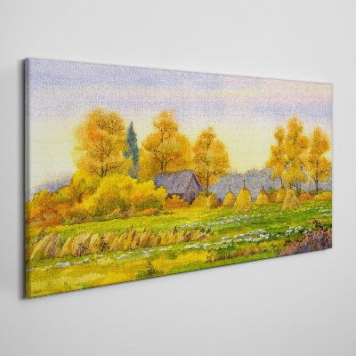 Obraz Canvas Zlatá jeseň vo vidieckej krajine
