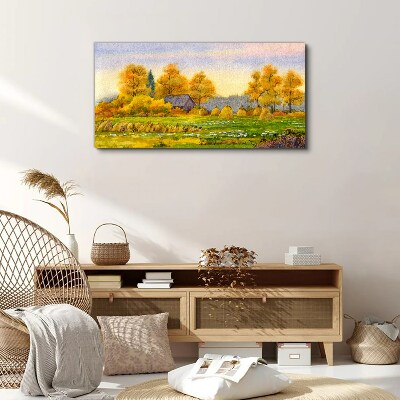Obraz Canvas Zlatá jeseň vo vidieckej krajine
