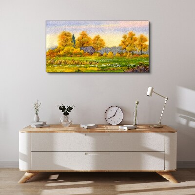 Obraz Canvas Zlatá jeseň vo vidieckej krajine
