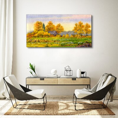 Obraz Canvas Zlatá jeseň vo vidieckej krajine