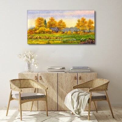 Obraz Canvas Zlatá jeseň vo vidieckej krajine