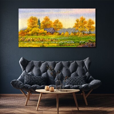 Obraz Canvas Zlatá jeseň vo vidieckej krajine