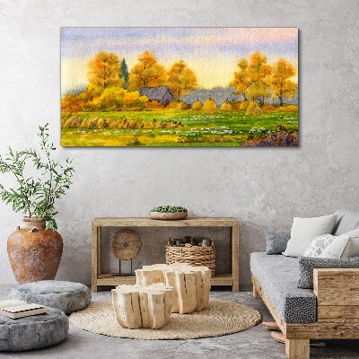 Obraz Canvas Zlatá jeseň vo vidieckej krajine