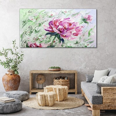Obraz Canvas Maľovanie kvety pivonky
