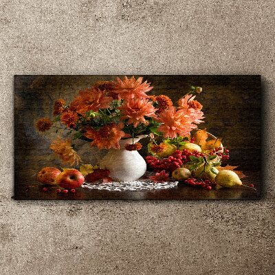 Obraz Canvas Maľovanie kvety ovocie