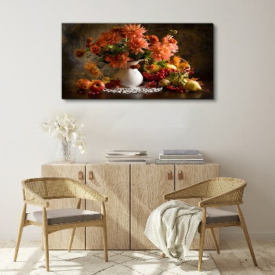 Obraz Canvas Maľovanie kvety ovocie