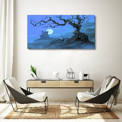 Obraz canvas Hrad v mesačnom svite