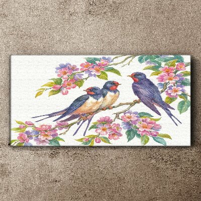 Obraz canvas Zvieratá Birds Flowers