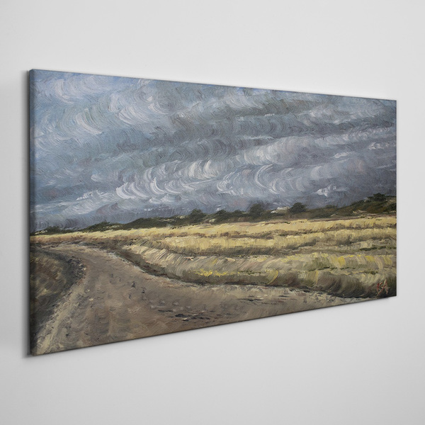 Obraz Canvas Búrlivá obloha nad poľnou cestou