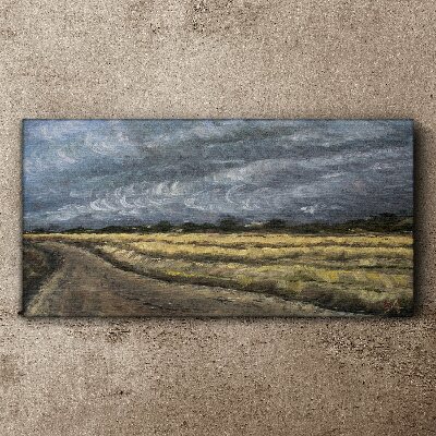 Obraz Canvas Búrlivá obloha nad poľnou cestou