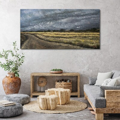 Obraz Canvas Búrlivá obloha nad poľnou cestou
