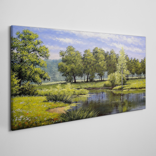 Obraz Canvas Pokojná krajina pri rieke